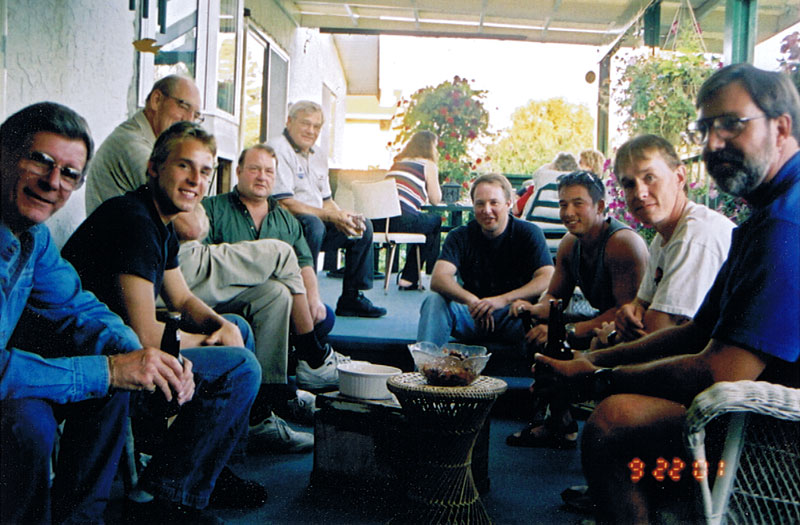 Darren Turner's team members and close supporters get together late Sept 2001